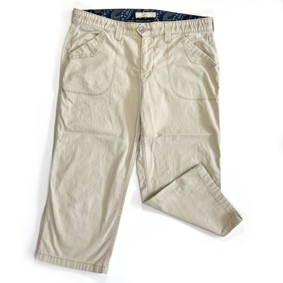 Levi's Mid-Rise Twill Capri Pants, Size 12, Beige Casual Pants - Picture 1 of 9